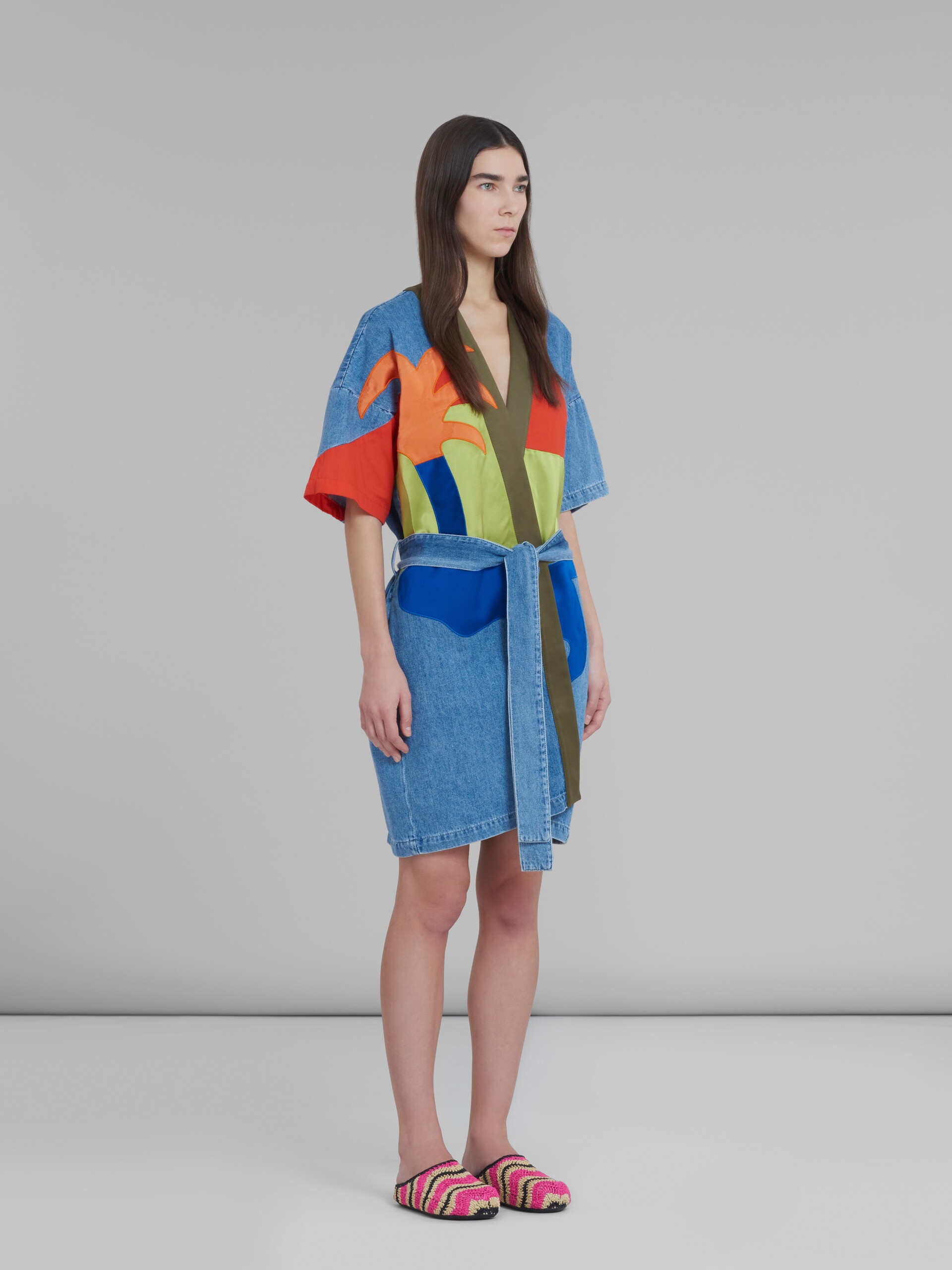 MARNI X NO VACANCY INN - BLUE CHAMBRAY LIGHT COAT WITH EMBROIDERY - 6