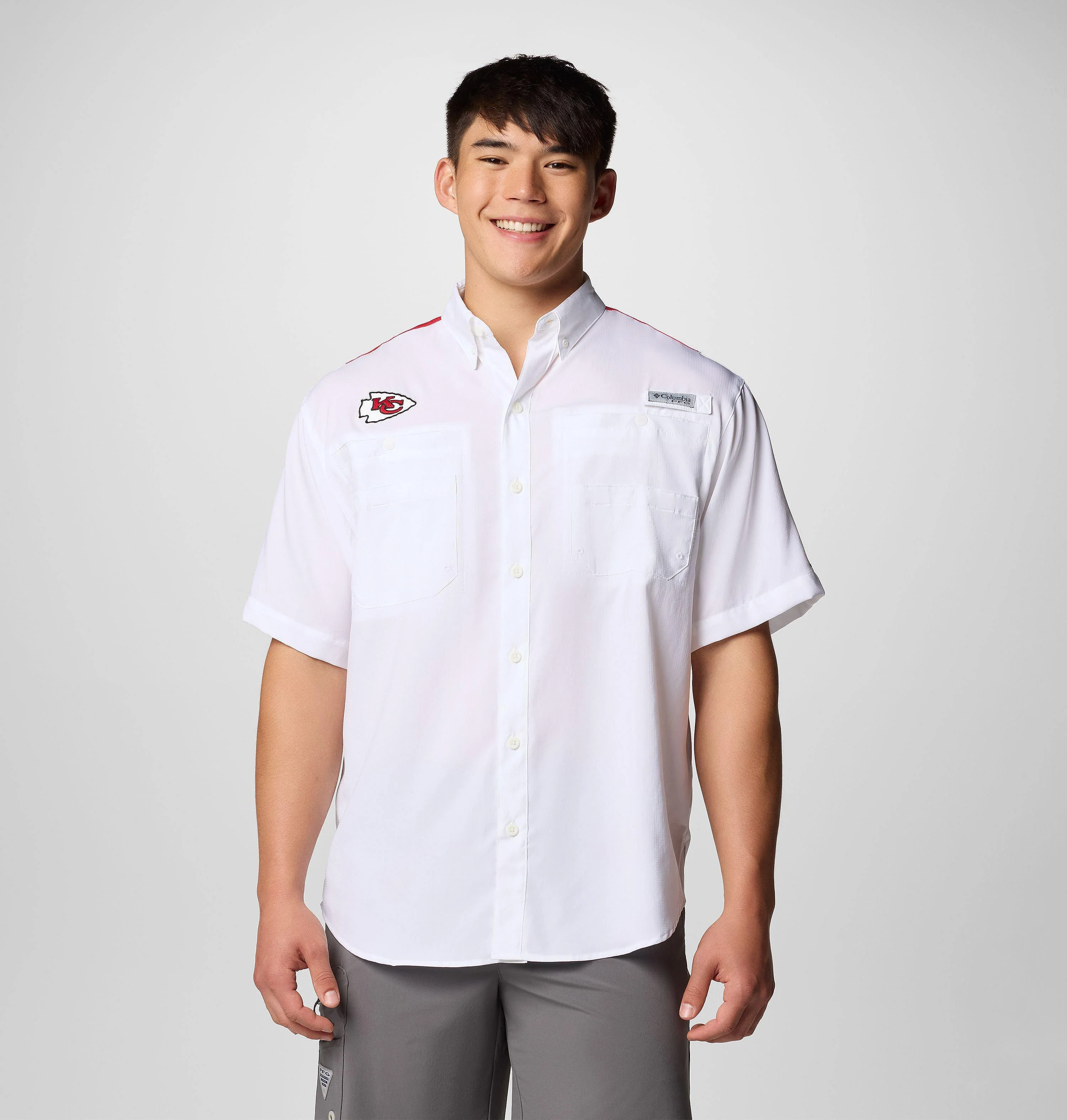 Men's PFG Tamiami Colorblocked Short Sleeve Shirt - Kansas City Chiefs - 1
