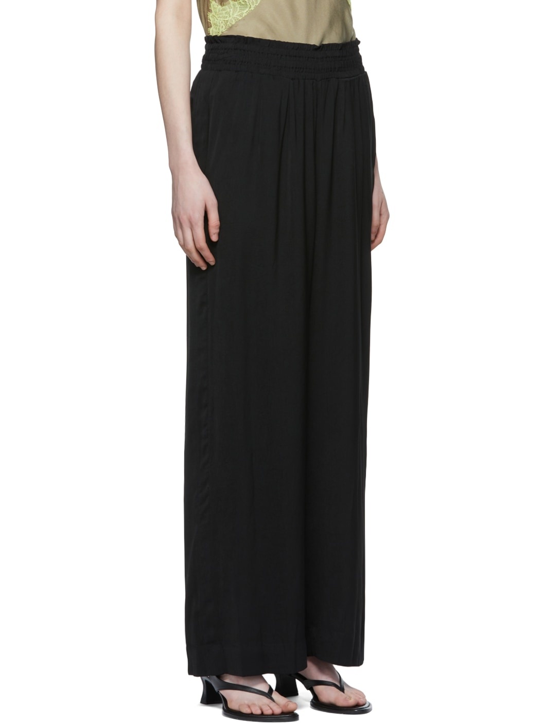 Black Polyester Lounge Pants - 2