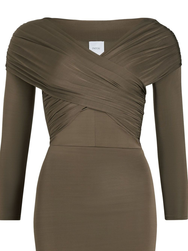 PATOU jersey wrap midi dress outlook