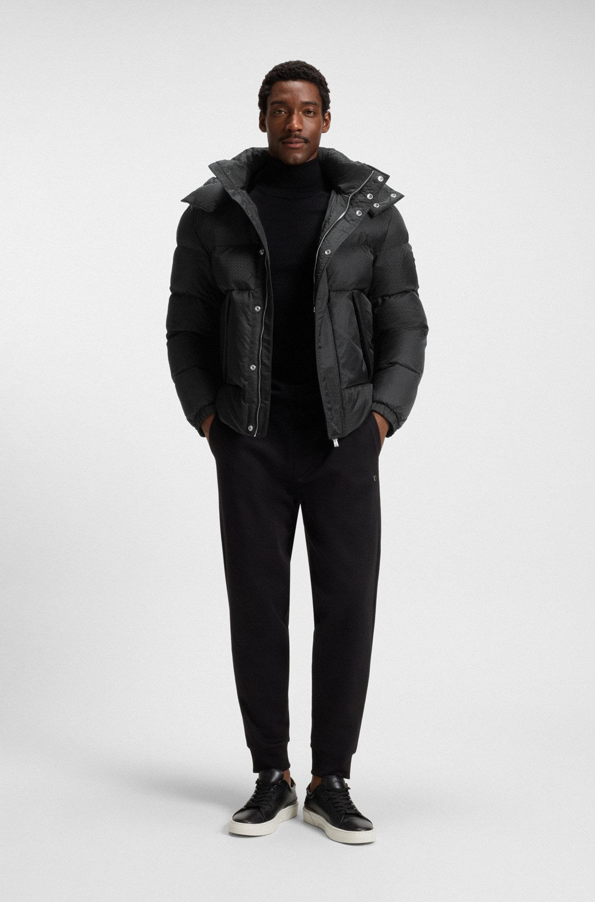 WATER-REPELLENT JACKET WITH MONOGRAM JACQUARD - 3