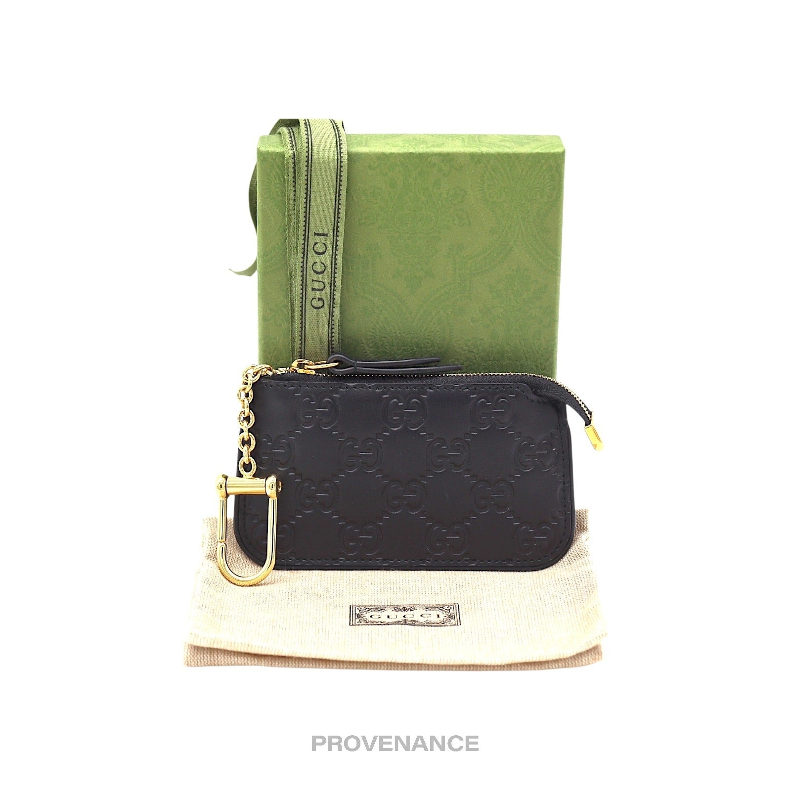 Gucci Key Pouch Cles - Black GG Guccissima Leather - 9
