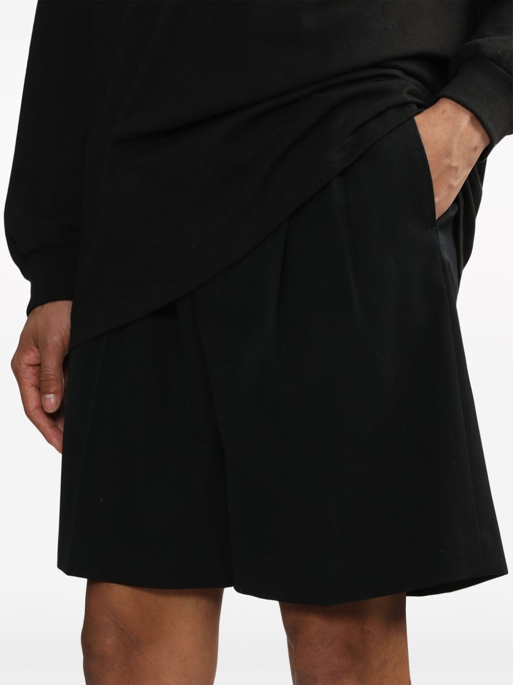 pleated wool-gabardine shorts - 5