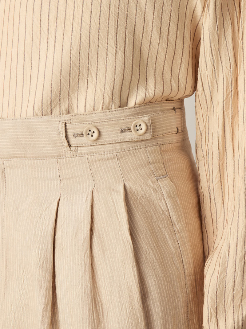 ZEGNA BEIGE AND BROWN SILK PANTS outlook