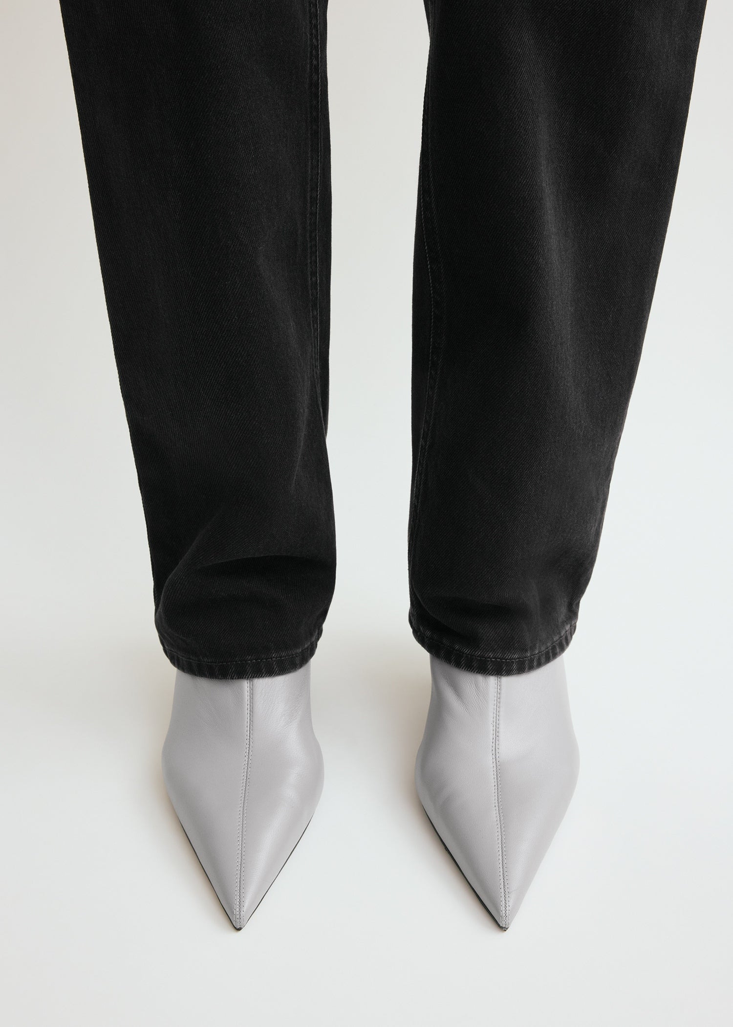 Nappa heeled sock boots light grey - 3
