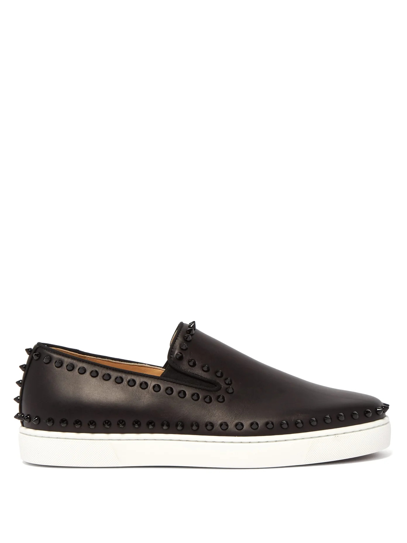 Boat stud-embellished leather slip-on trainers - 1