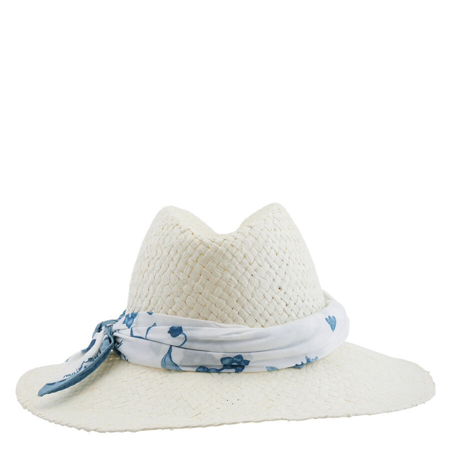 Maison Michel Ladies Beige Kate Scarf-Detail Fedora Hat - 6