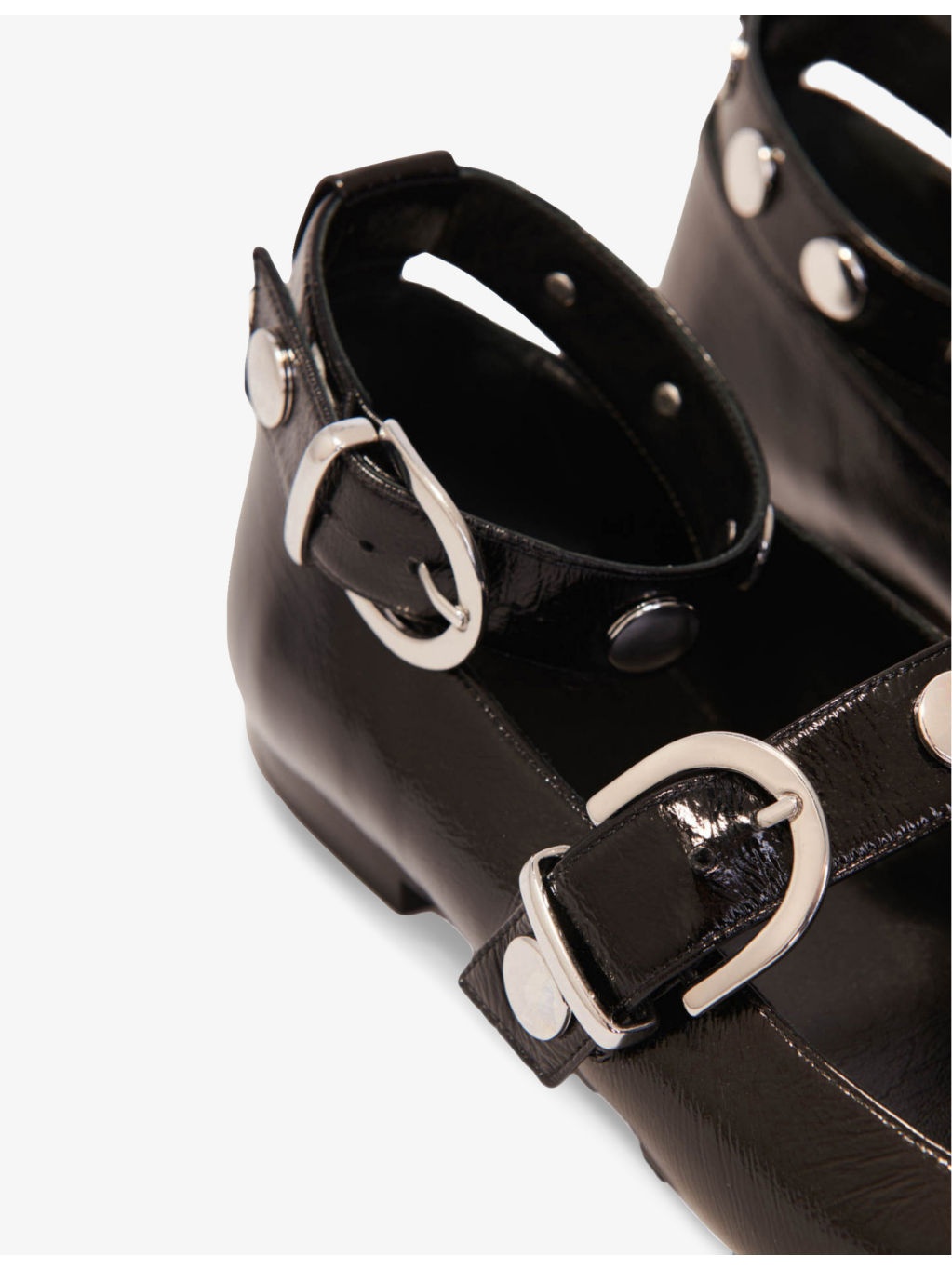 Studded Square-Toe Leather Mary Jane Pumps - 3