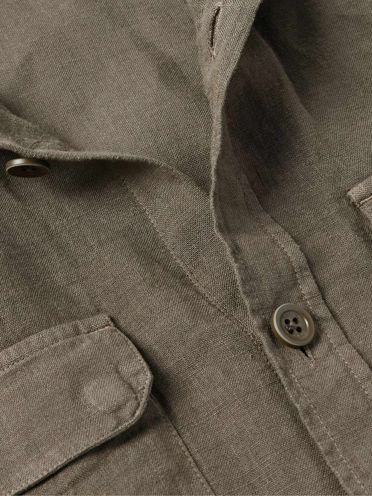 Linen Field Jacket Green - 4
