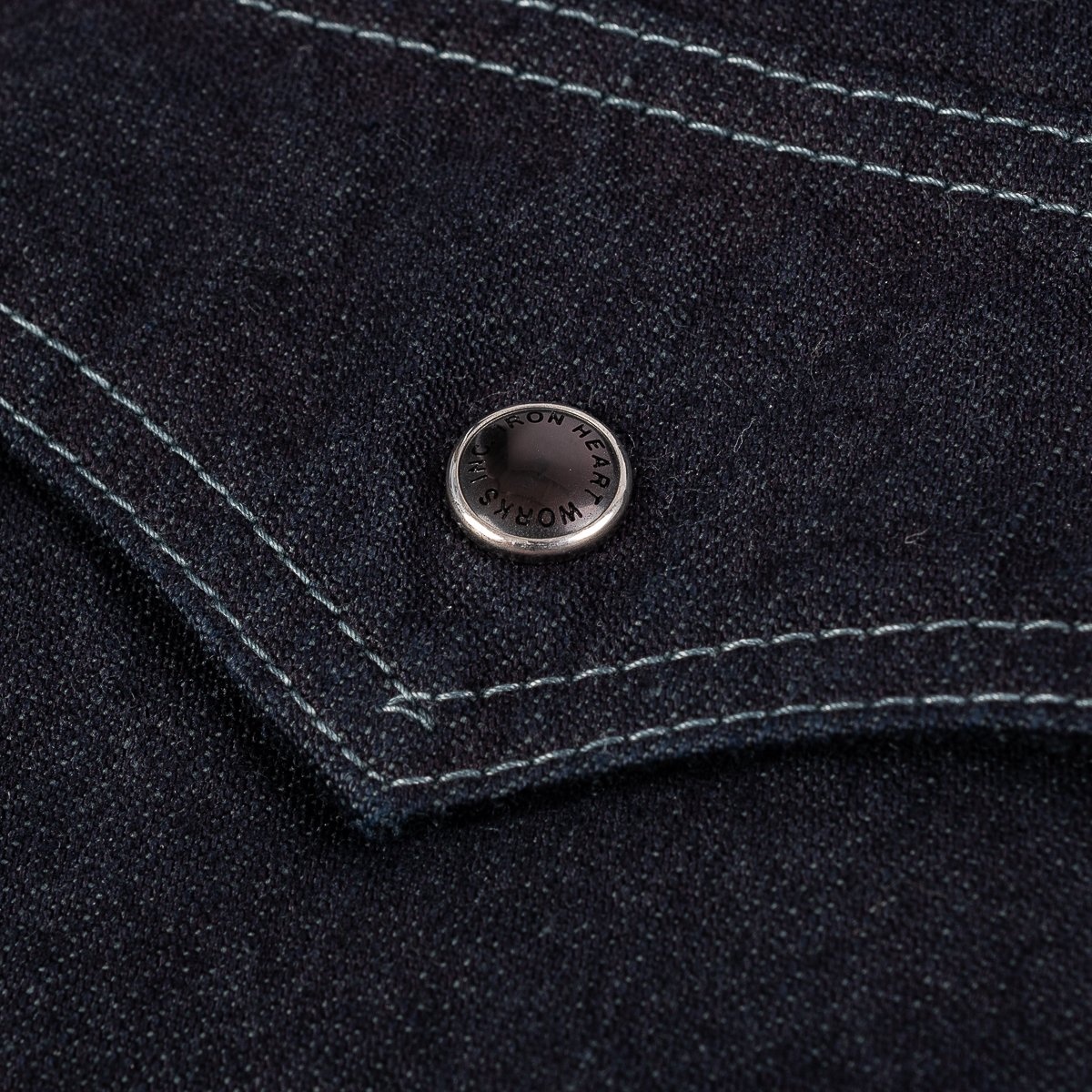 IHSH-321-OD 10oz Selvedge Denim Western Shirt - Indigo Overdyed Black - 12