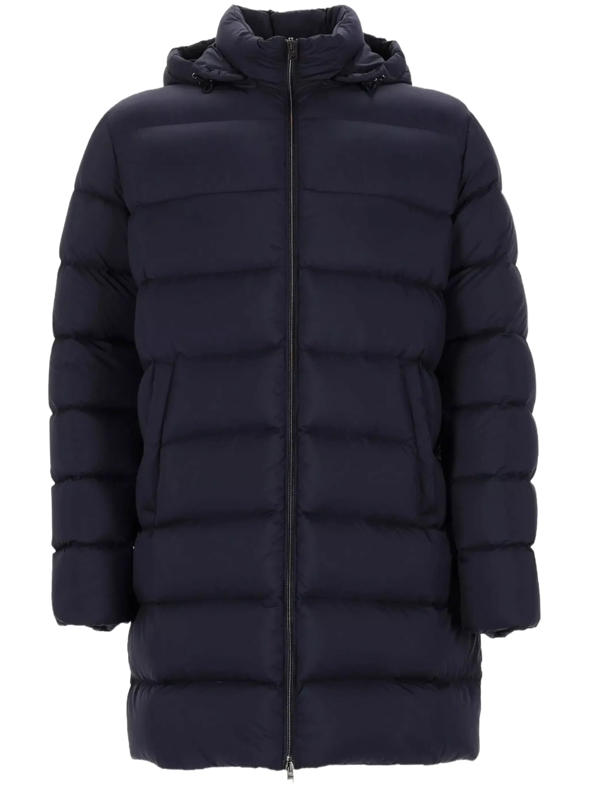 Long Down Jacket With Hood - 1
