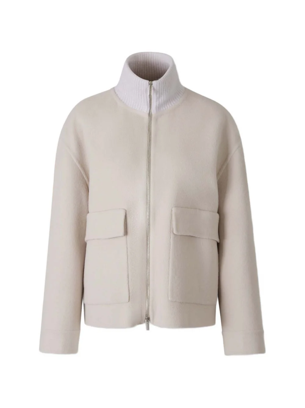 ribbed-knit panelled jacket - 1