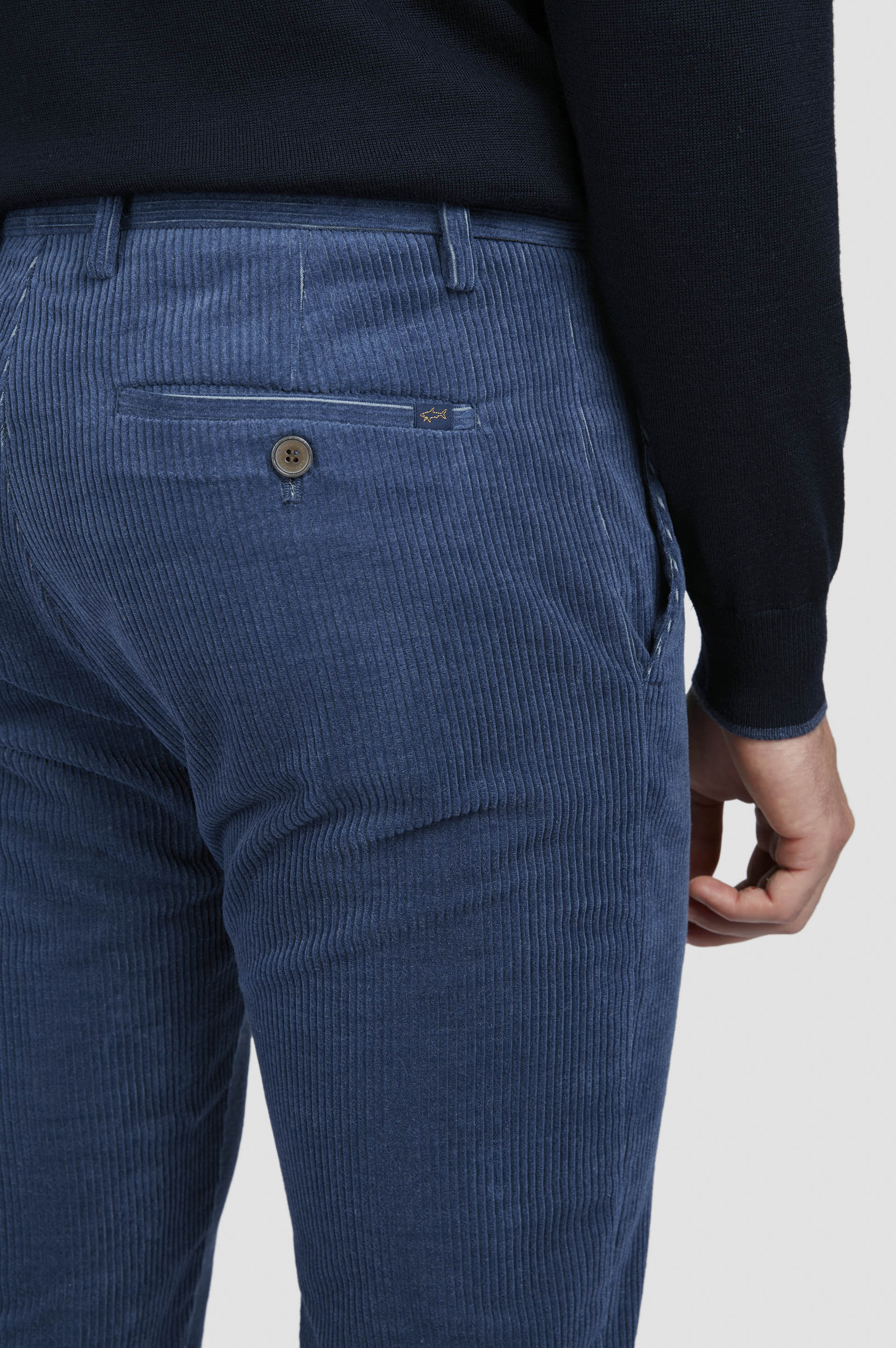 COTTON VELVET AND CASHMERE CHINO PANTS - 4