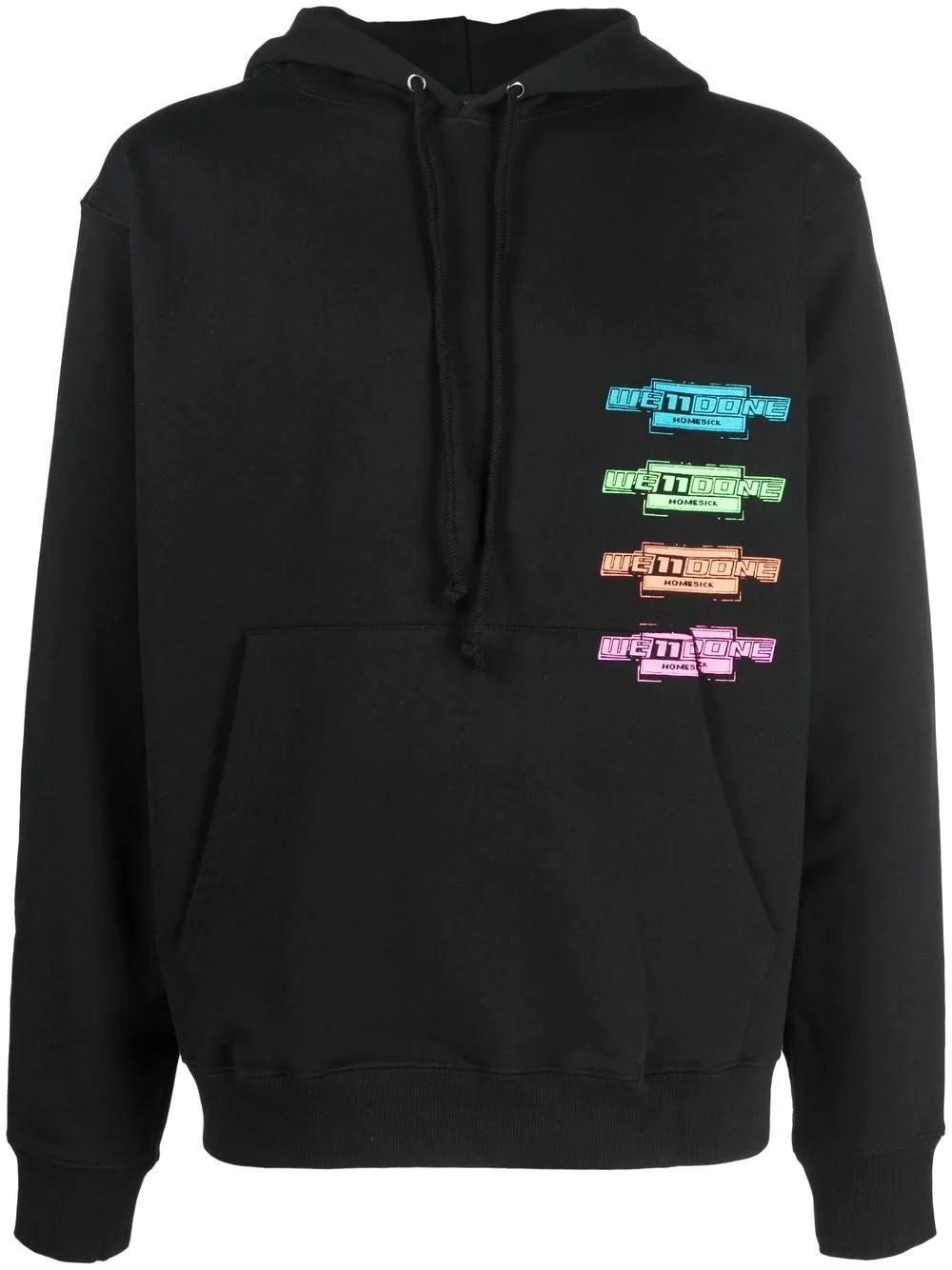 multi-logo cotton hoodie - 1