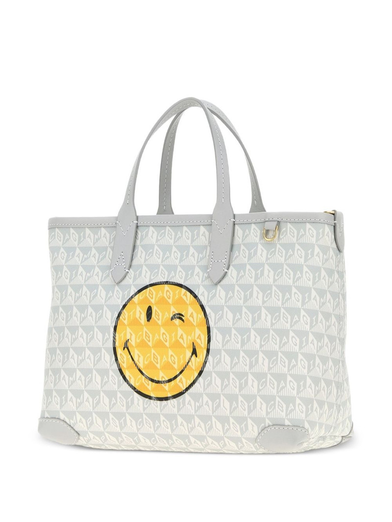 smiley-graphic tote bag 3