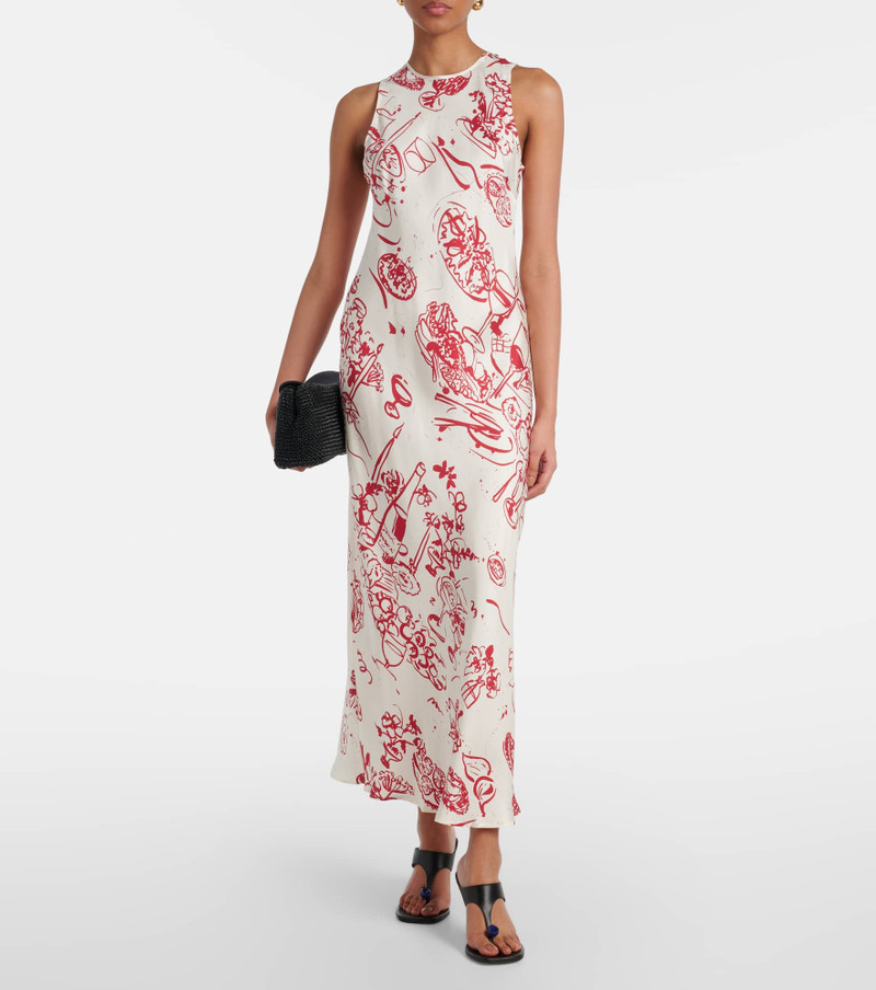 ASCENO Printed silk maxi dress outlook