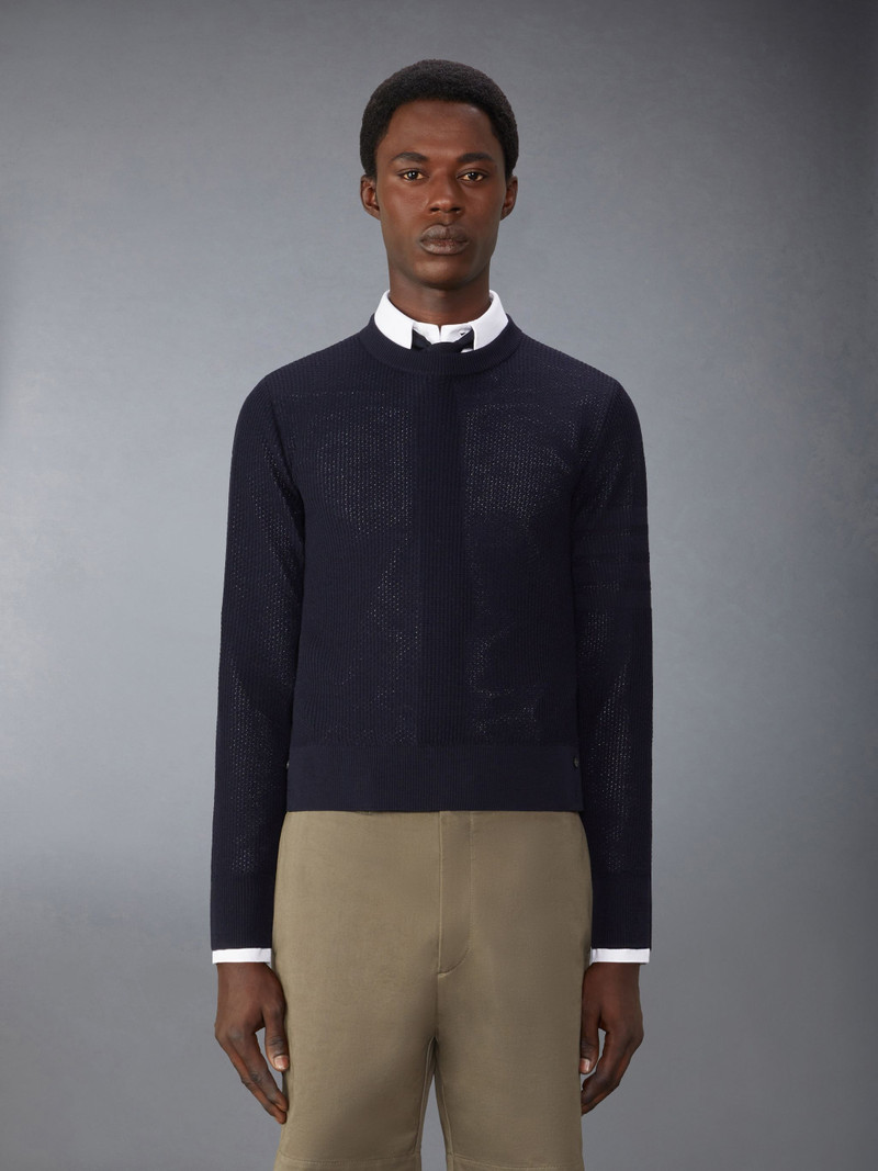 모직 Crepe 4Bar Relaxed 적합 Pullover - 1