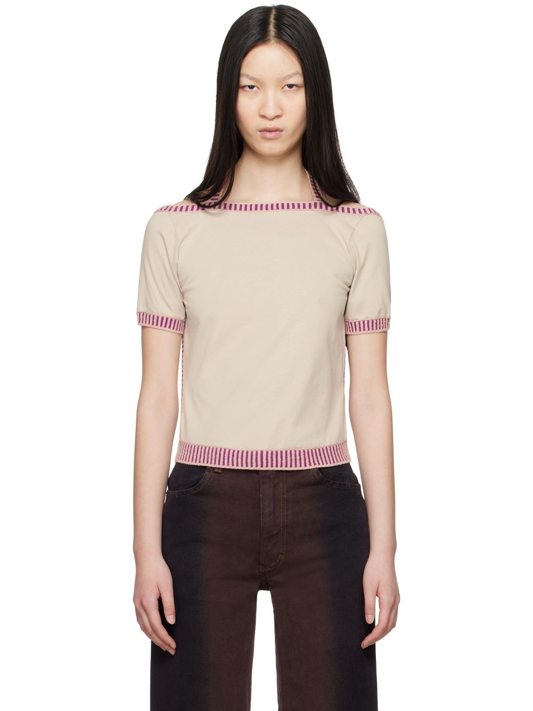 Beige Edge T-Shirt - 1