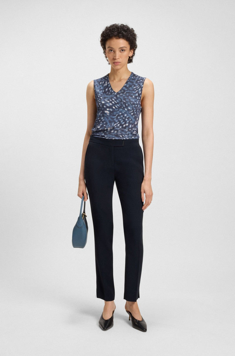 BOSS SLIM-FIT TROUSERS WITH SLIT HEMS outlook