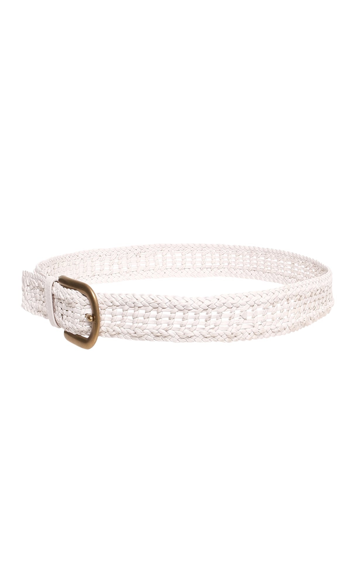 Sam Braided Belt in Ivory Leather - 2