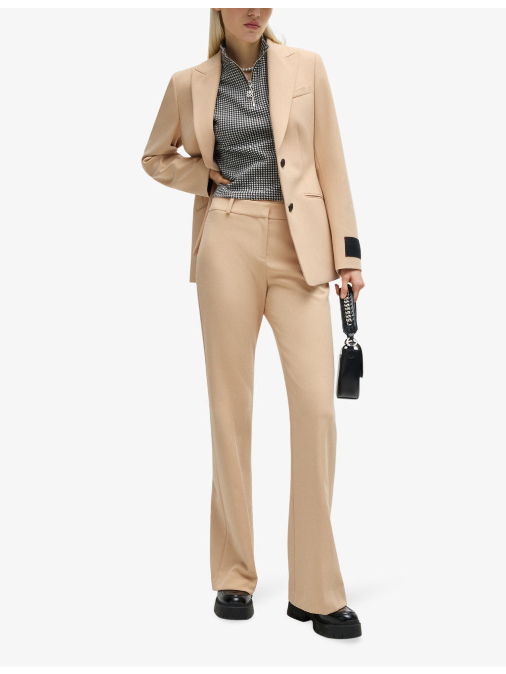 Jacquard zip-neck stretch-jersey top - 2