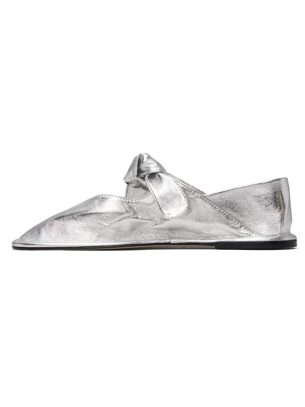 Silver Llasada Metallic Ballerina Flats - 3