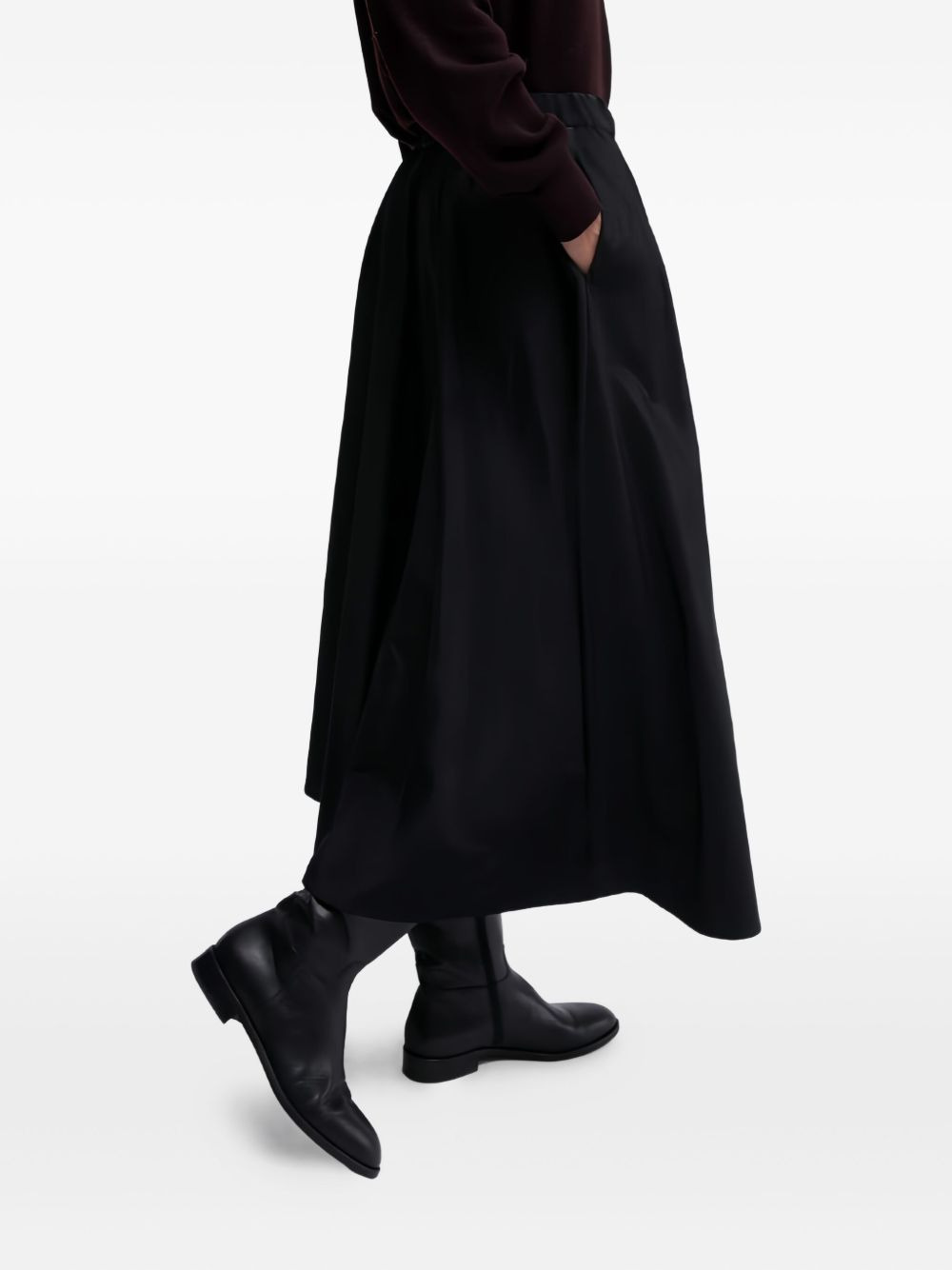 elasticated-waist midi skirt - 4