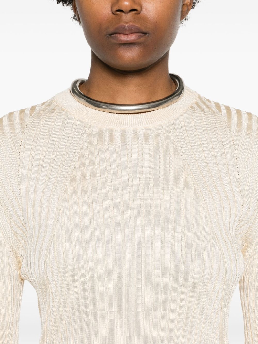 ribbed-knit crew-neck jumper - 5