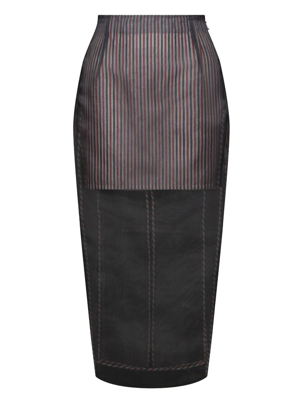 striped organza pencil skirt - 5