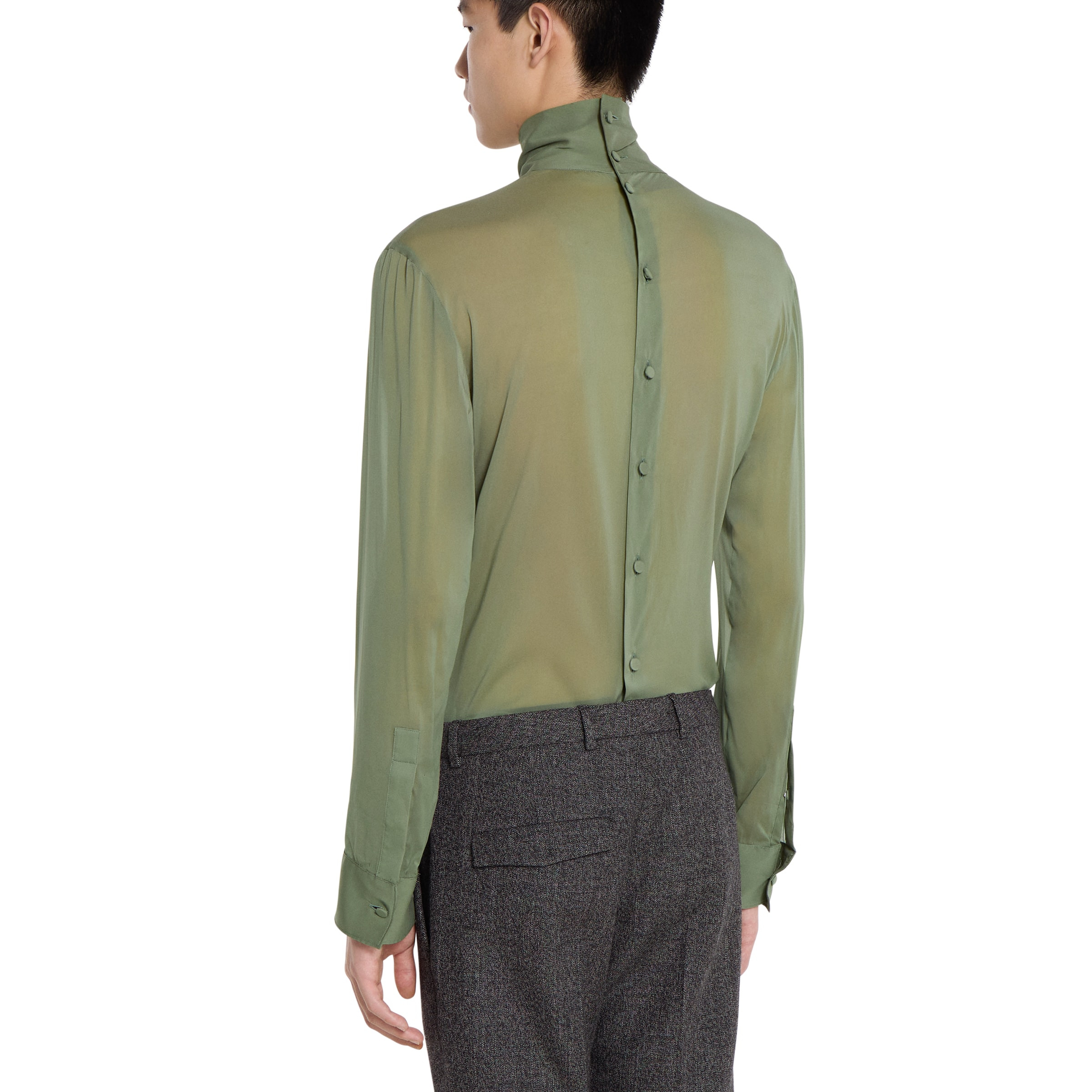 Silk stretch chiffon shirt - 4