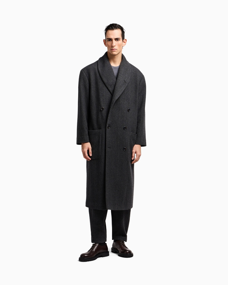 GIORGIO ARMANI COAT IN CHEVRON CASHMERE CLOTH outlook