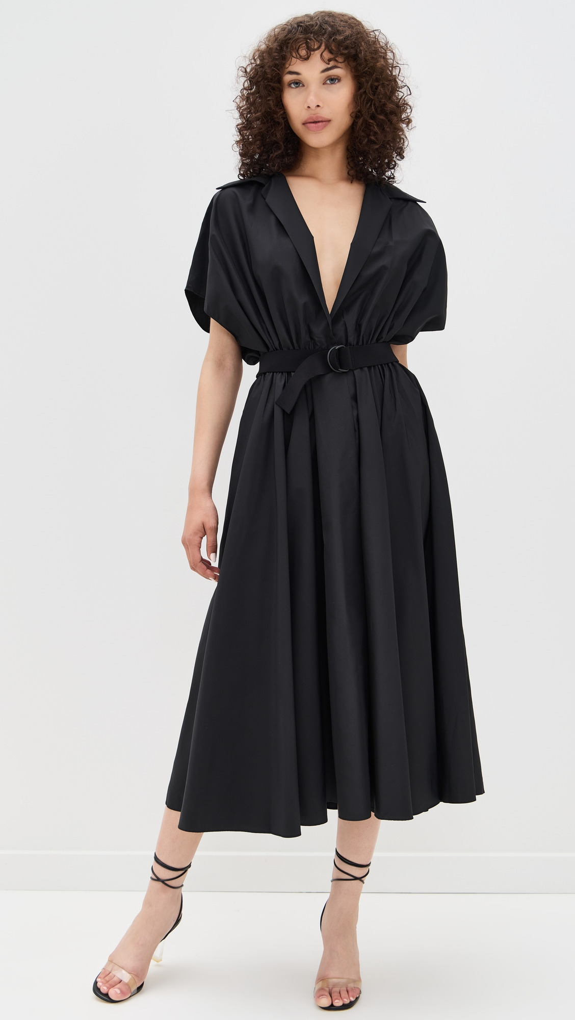 Belted Flared Midi Shirt Dress - 6