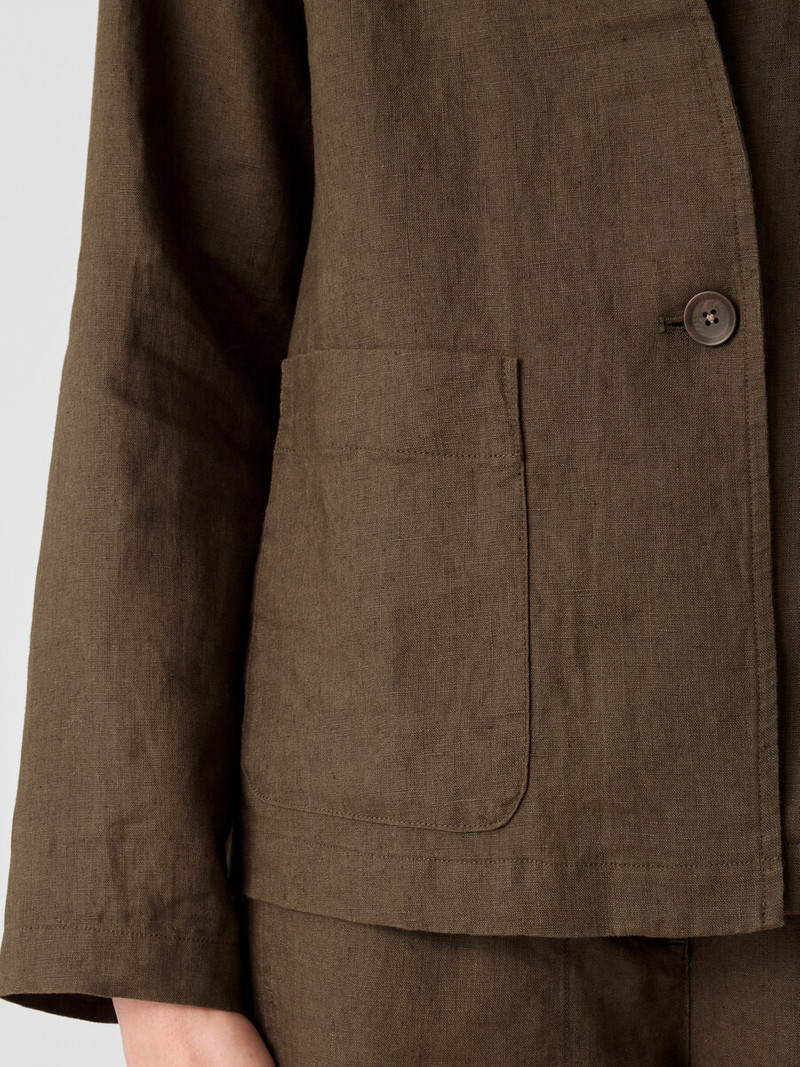 Organic Linen High Collar Jacket 5