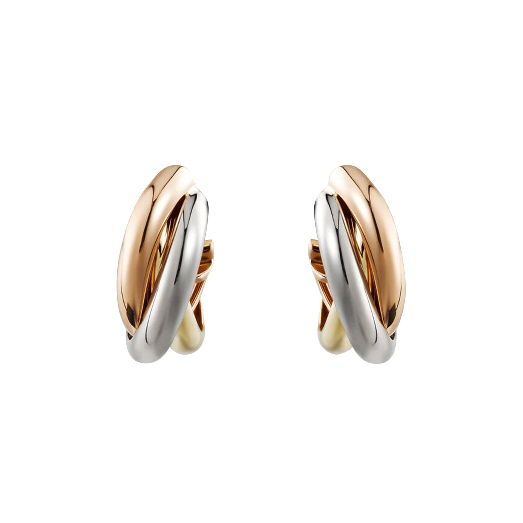 Cartier Trinity Earrings 'White Gold/Yellow Gold/Rose Gold' - 1