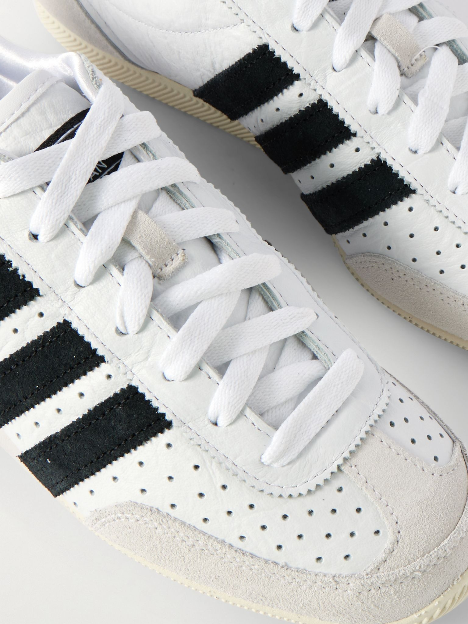 Japan Suede and Textured-Leather Sneakers White - 5