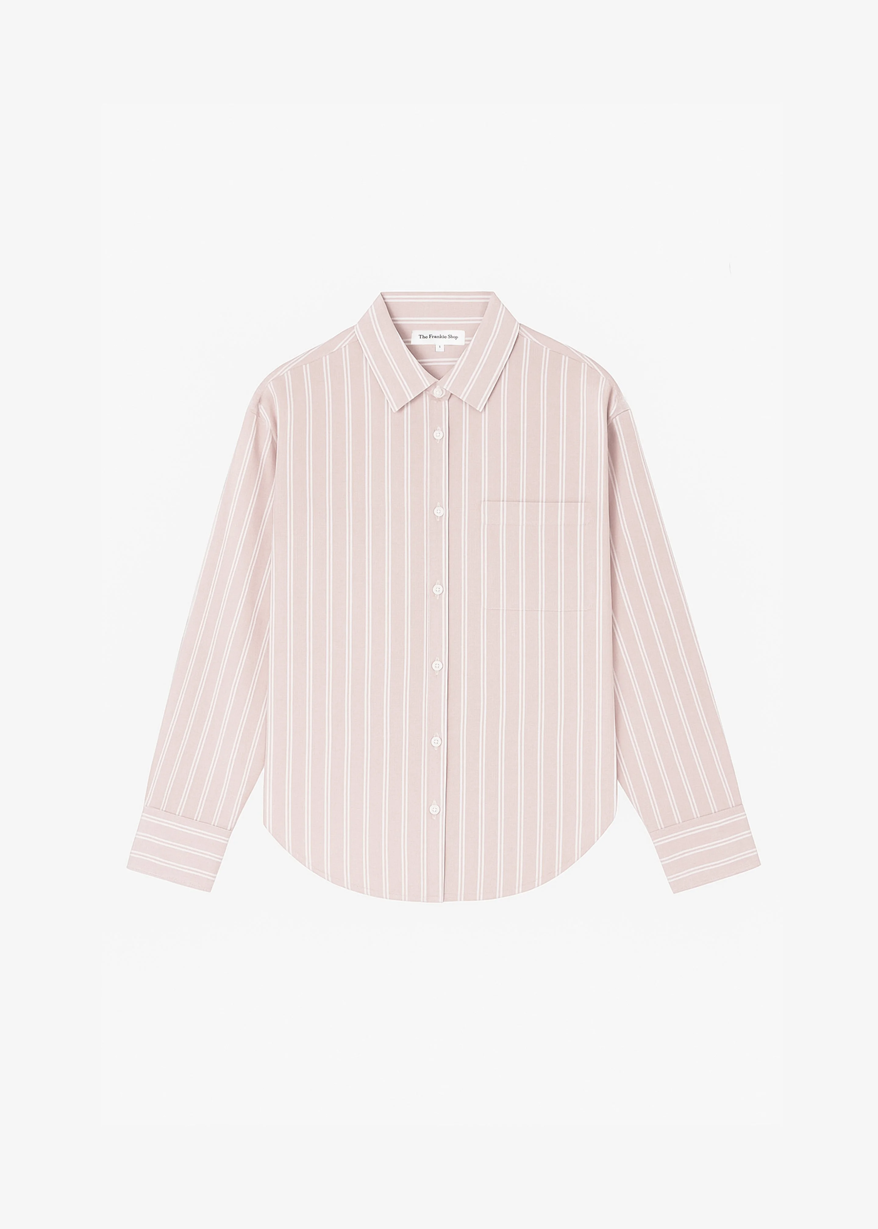 Oana Cotton Padded Shirt - Pink/White Stripes - 1