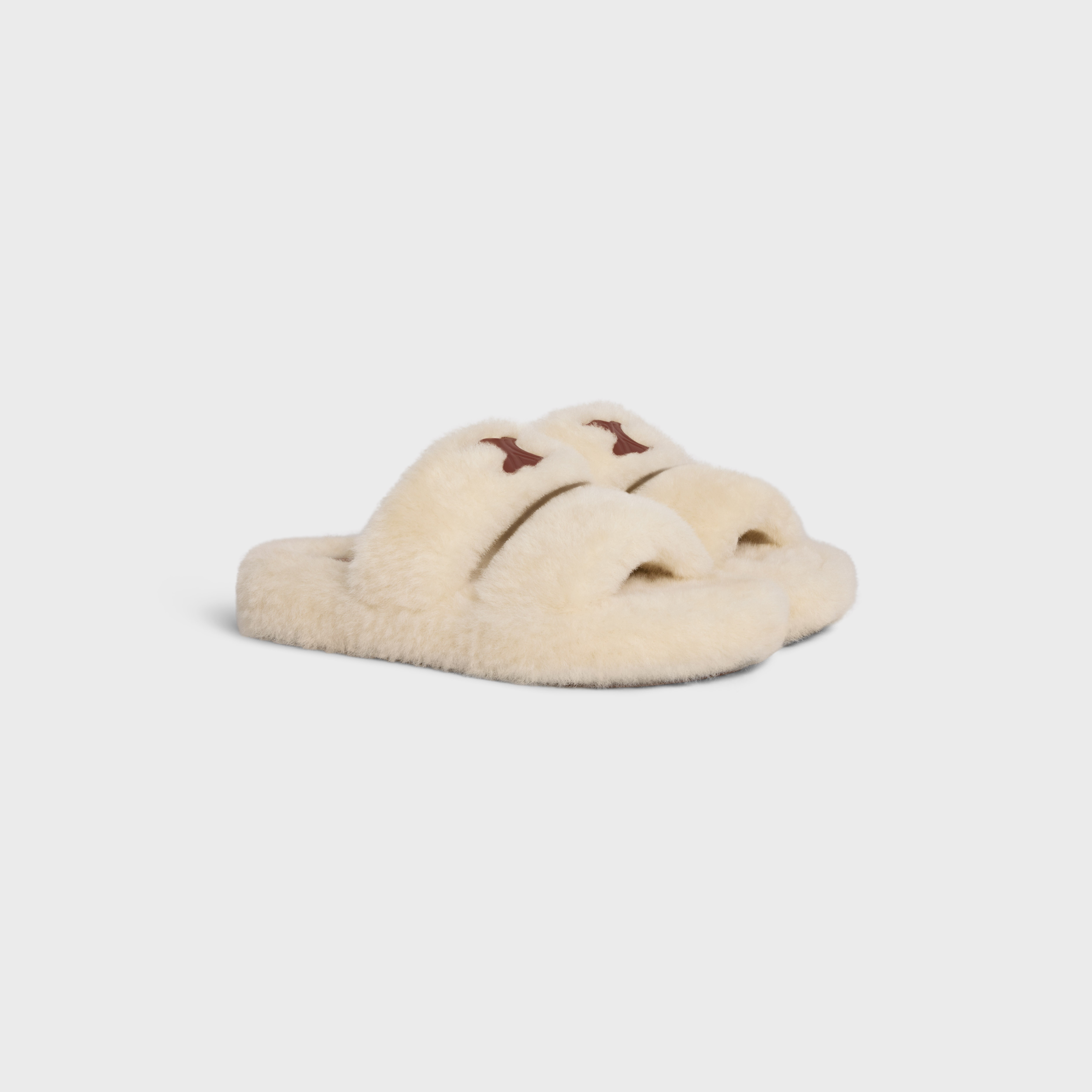 CELINE FUR SLIDES TRIOMPHE in Shearling - 2