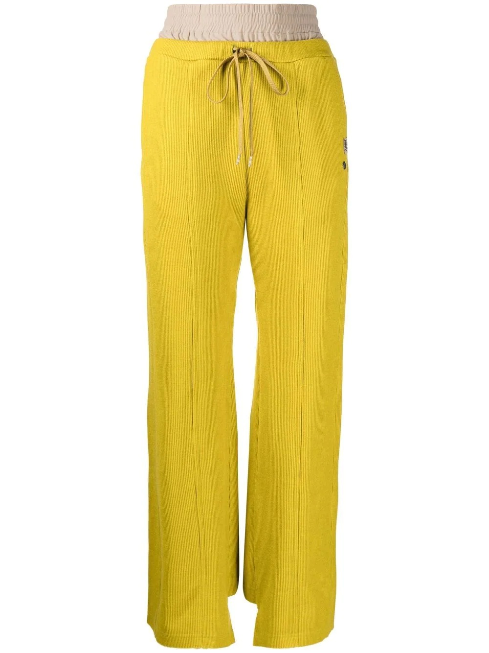 logo-patch flared trousers - 1