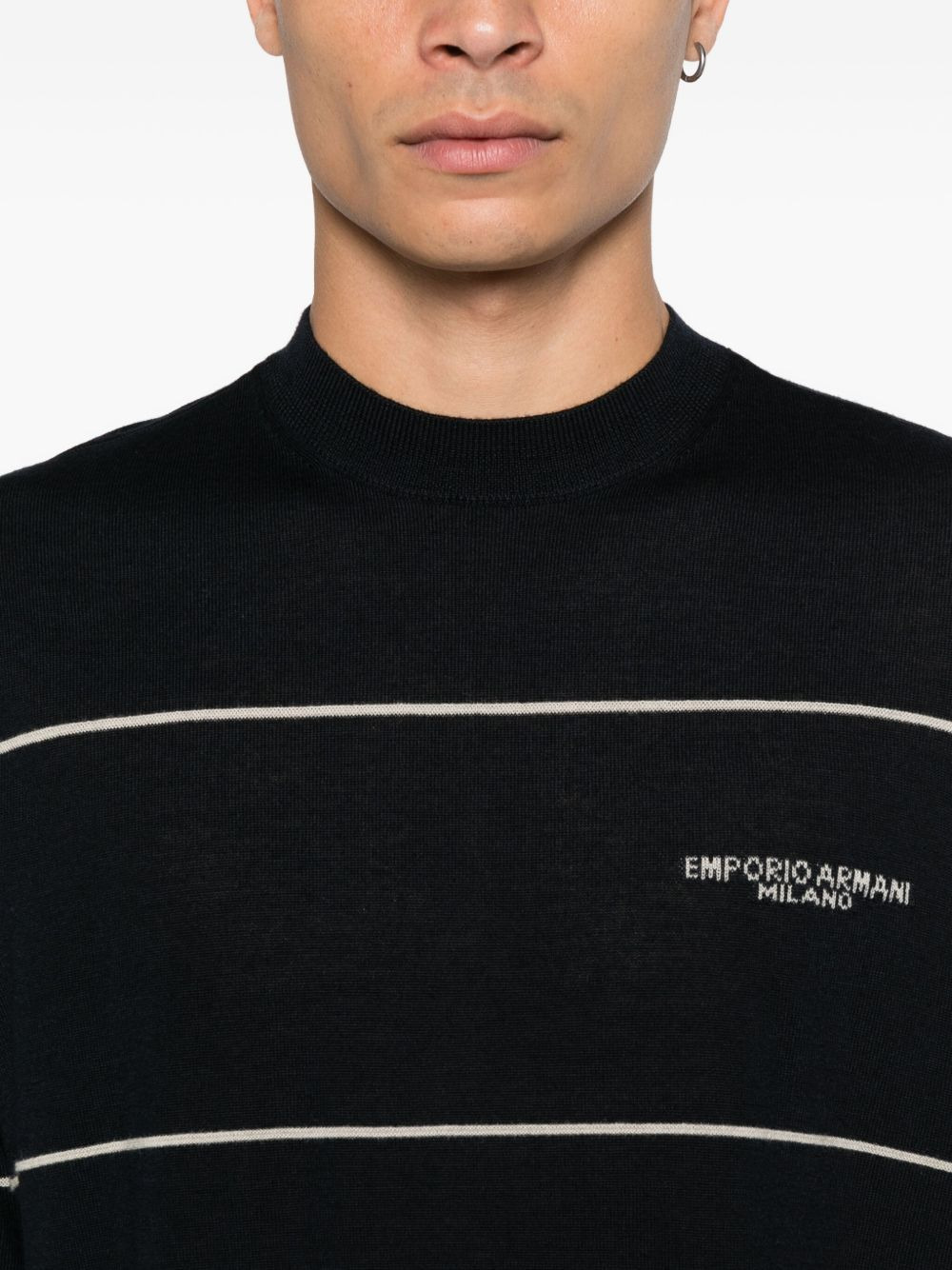 stripe-detail wool sweater - 5