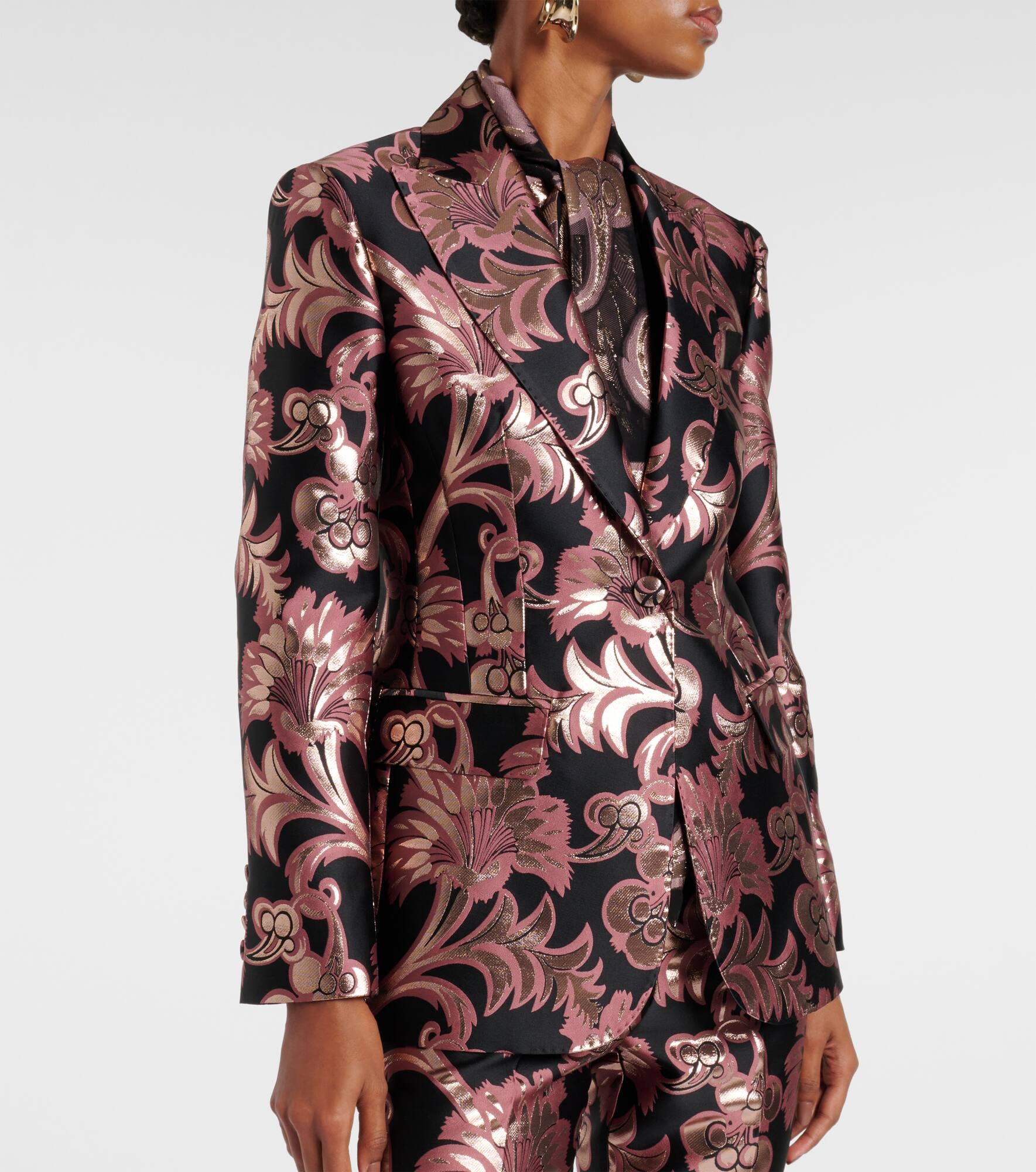 Floral jacquard blazer - 6