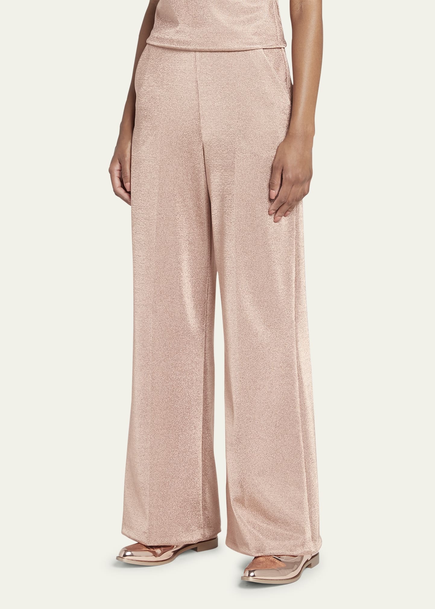 Lurex Bonded Jersey Trousers - 4