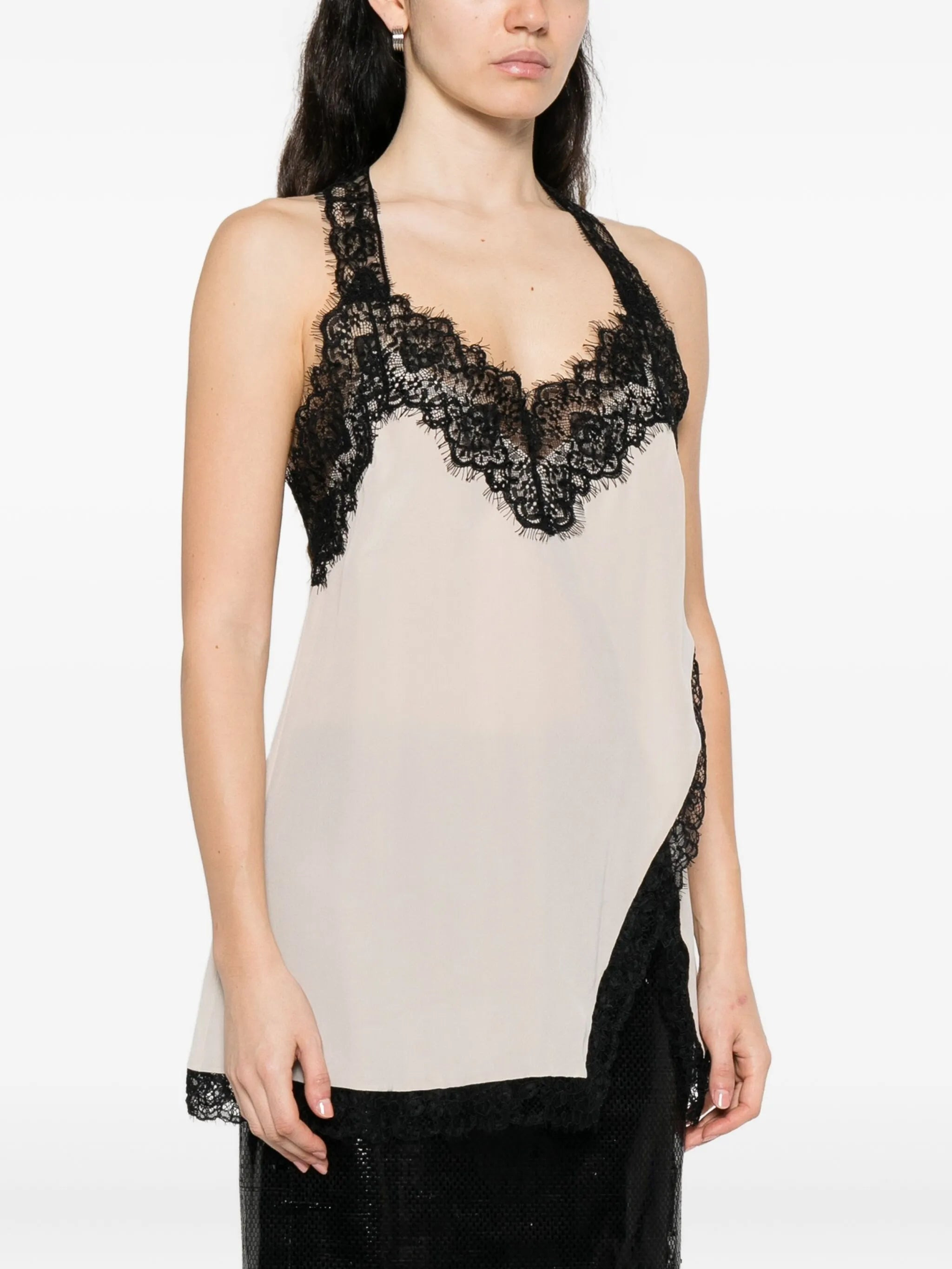 Pinko Lace-trim Silk Top - 4