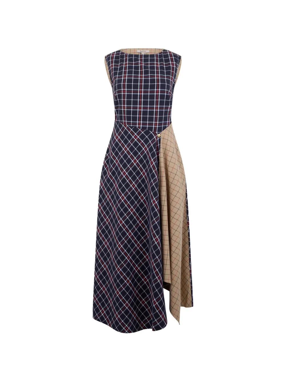checked-pattern asymmetrical dress - 1