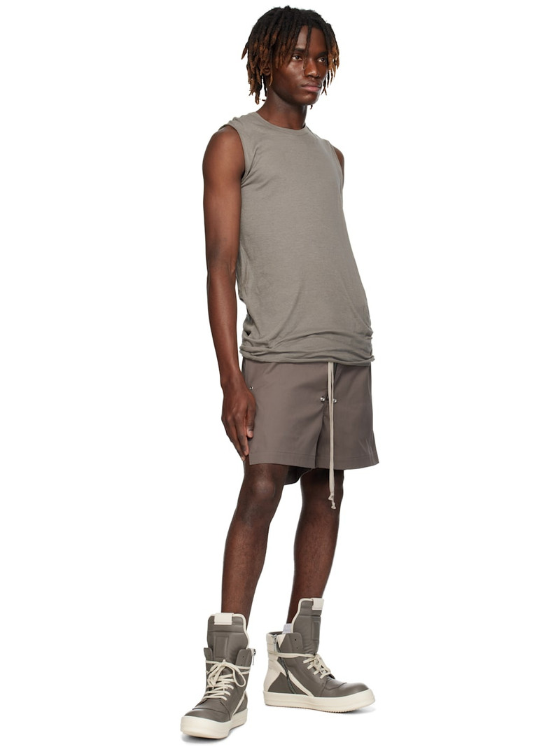 Rick Owens Gray & Off-White Hollywood Geobasket Sneakers outlook