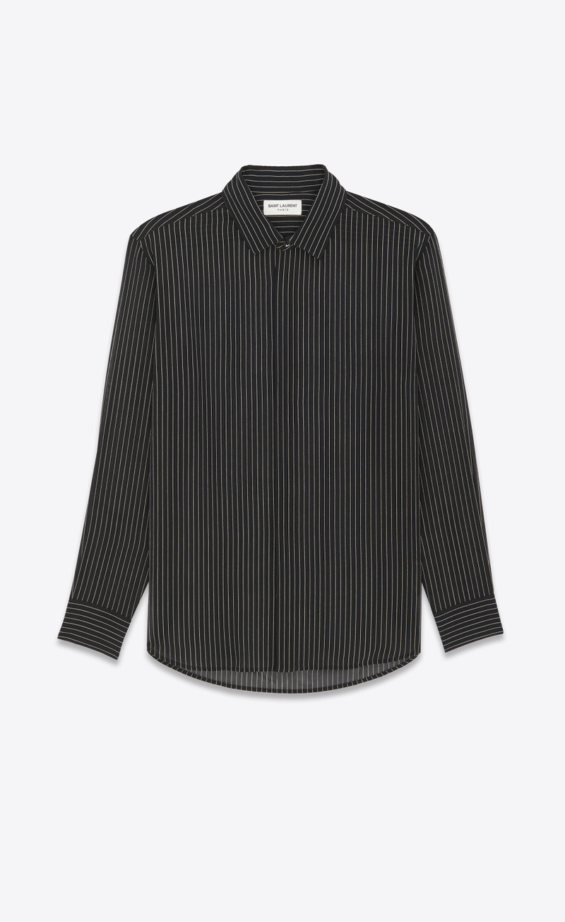 shirt in pinstripe silk georgette 1