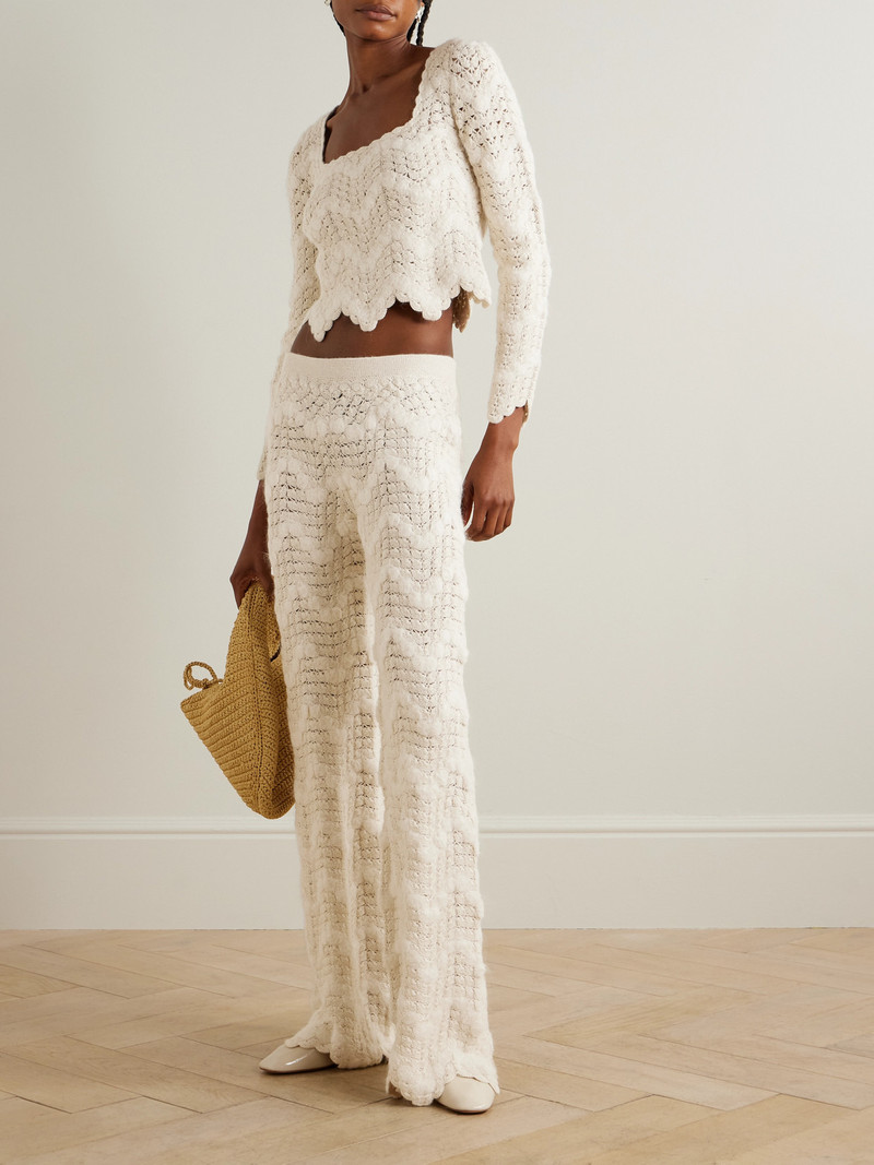 ESCVDO Brisa Scalloped Crocheted Alpaca Top outlook