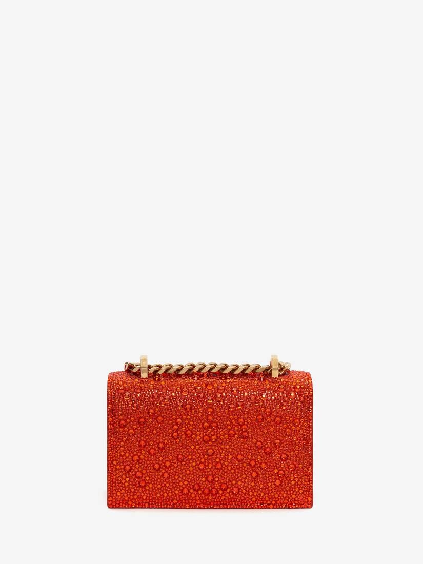 Women's Mini Jewelled Satchel in Orange - 3