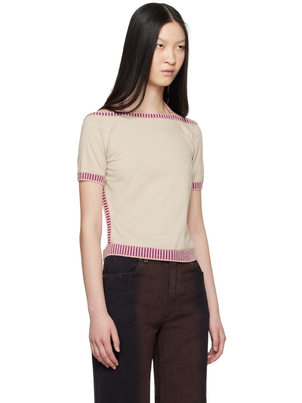 Beige Edge T-Shirt - 2