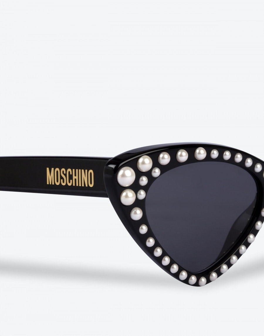 CAT EYE SUNGLASSES WITH PEARLS - 3