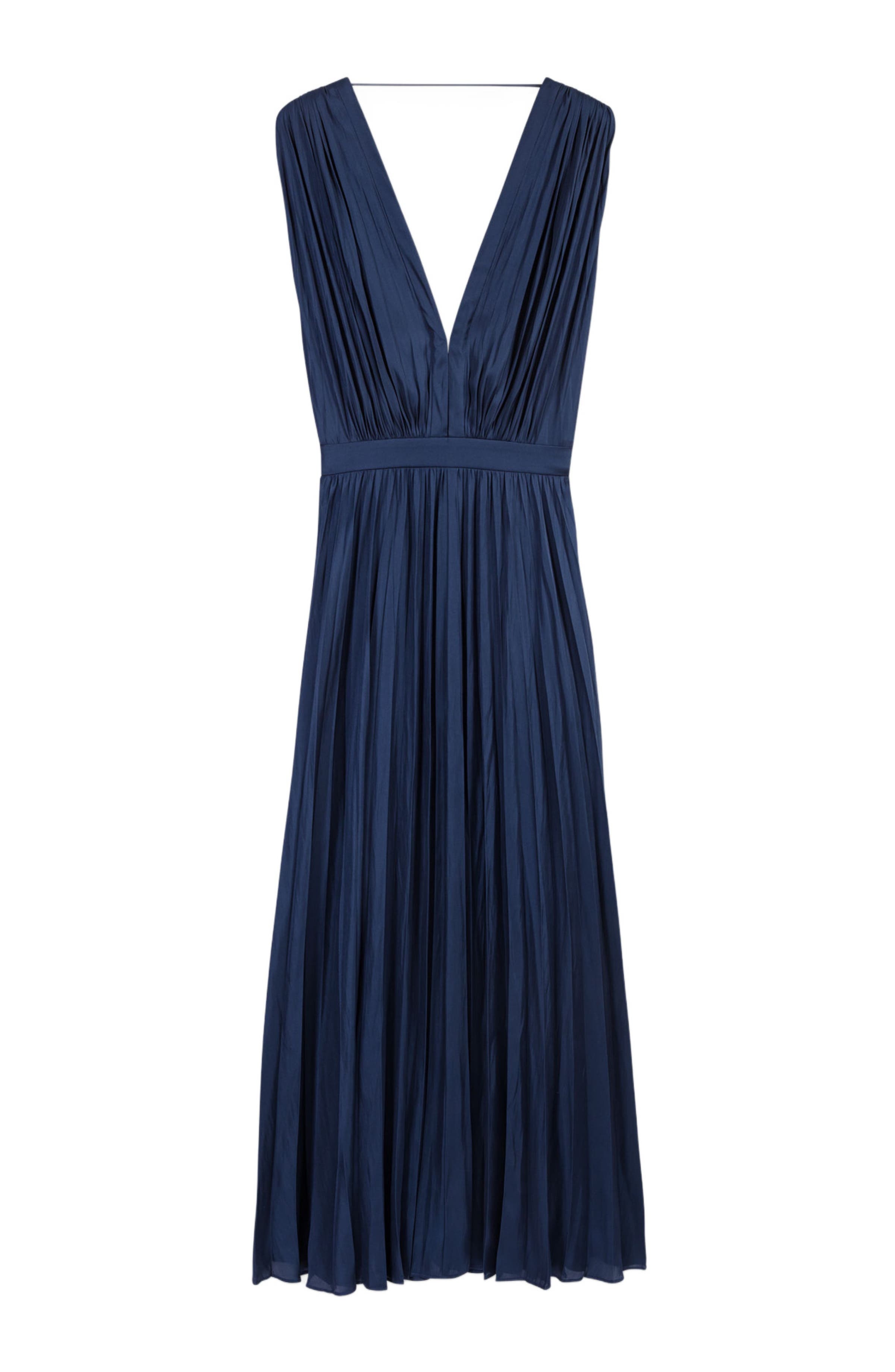 maje Pleated maxi dress in Navy at Nordstrom - 7